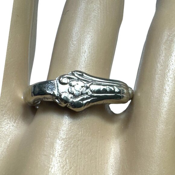 Artisan Jewelry - Artisan Silverware Ring made from a British Silver Plated Antique Bread Fork